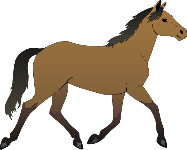 Brown horse galloping clipart