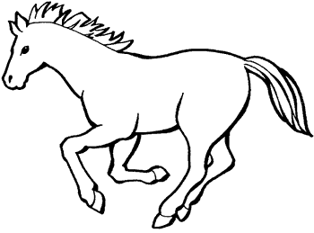 horse clipart black and white