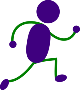 Running Man Purple And Green  - Person Running Clipart