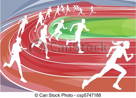 ... Running Race on Track - I - Track Clip Art