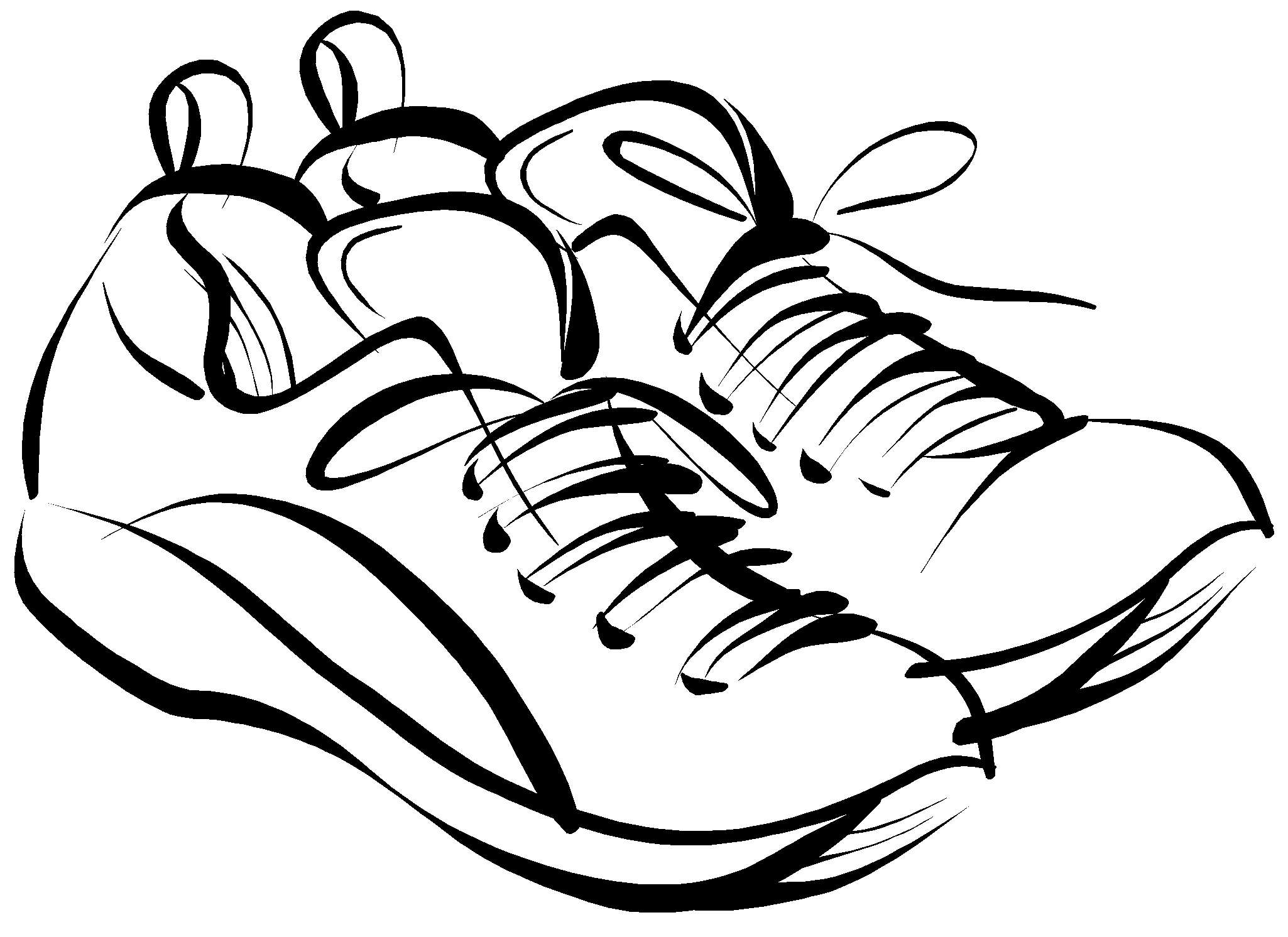Running Shoes Drawing Clipart - Clipart Running Shoes