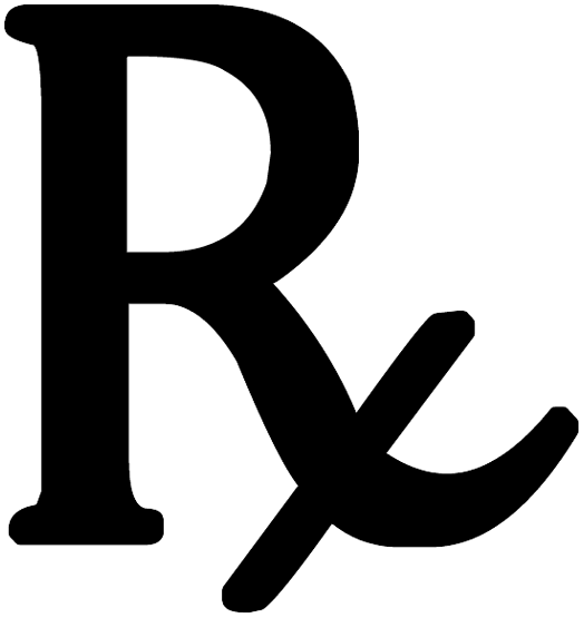 Rx Symbol Black Legged Plain  - Rx Clip Art