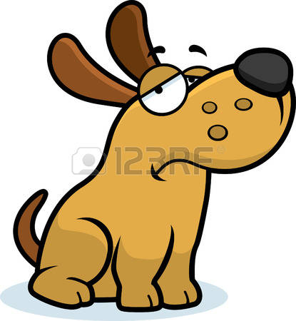 sad dog: A cartoon illustrati - Sad Dog Clipart