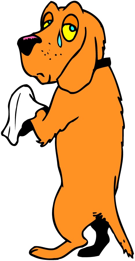 sad dog: Cartoon Illustration