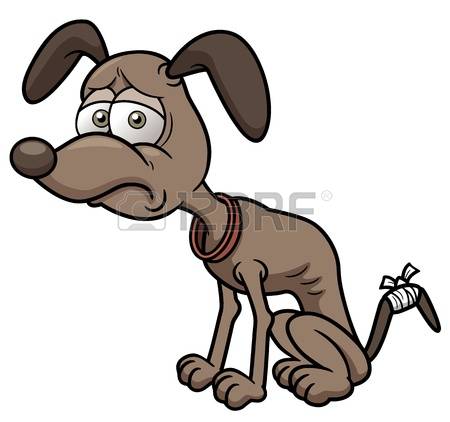sad dog: Vector illustration of sick cartoon dog Illustration