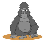 Sad Looking Gorilla Clipart Size: 51 Kb