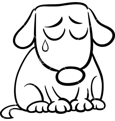 sad dog: Cartoon Illustration
