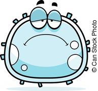 ... Sad White Blood Cell - A cartoon illustration of a white.
