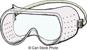 Safety goggles with strap vec
