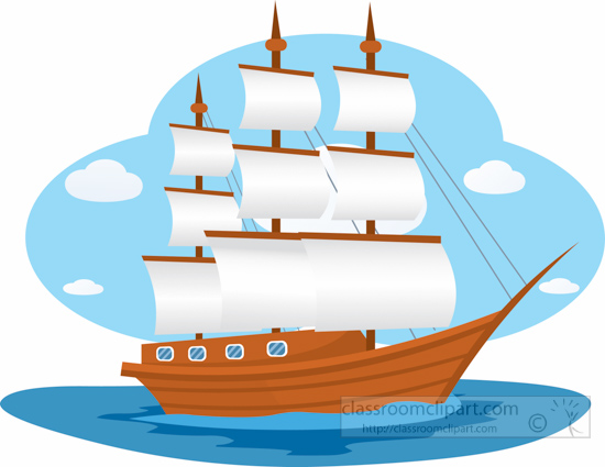 Blue Sail Sailboat Clipart