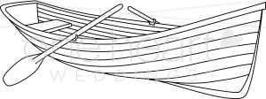 Black and White Row Boat Clipart