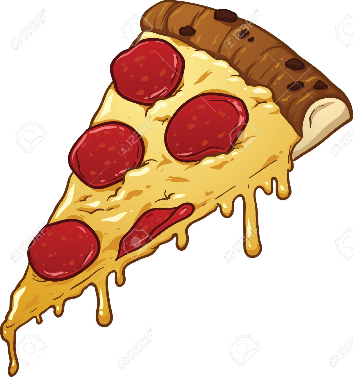 Salami Pizza Slice Clipart - Pizza Slice Clipart