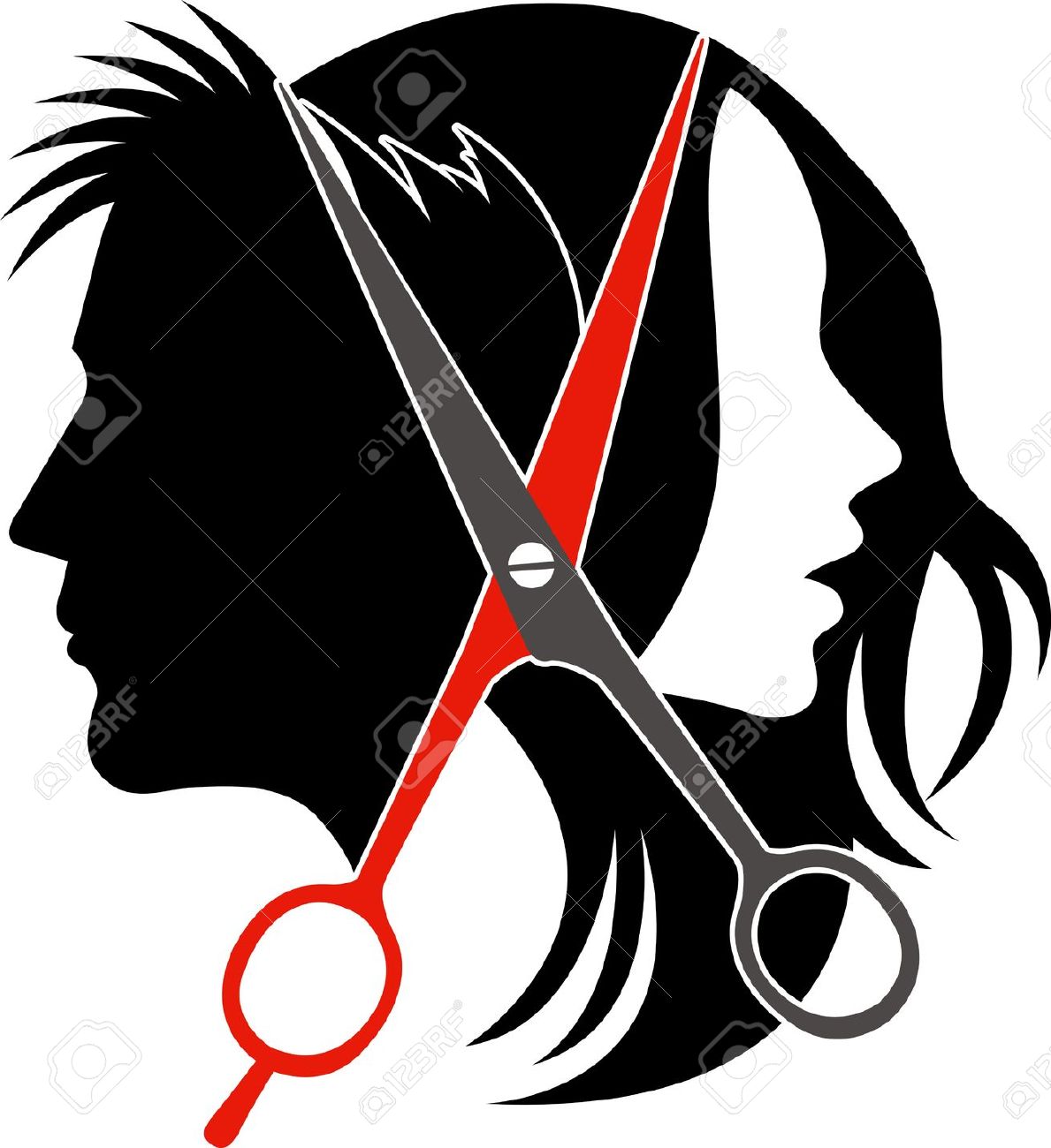 Black hair salon clip art