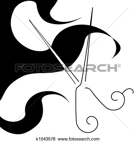 salon style hair cut scissors - Clip Art Hair Design