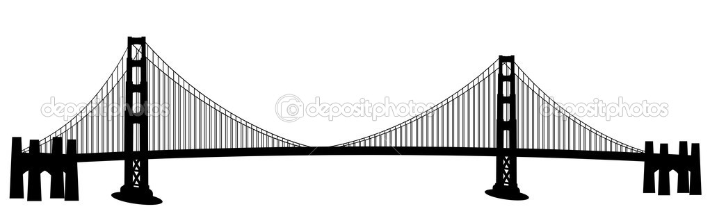 San Francisco Golden Gate Bridge Clip Art u2014 Stock Photo #9650232