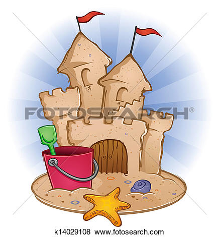 Sand Castle Beach Cartoon - Sandcastle Clip Art