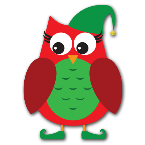 Christmas Owl Clip Art - .