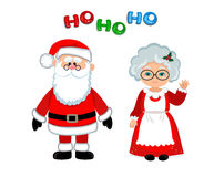 Santa and Mrs Claus standing Christmas. Stock Photos