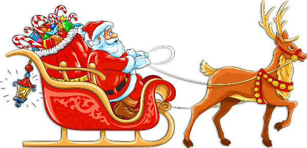 Santa Claus Sleigh Clipart #1 - Santa And Reindeer Clip Art