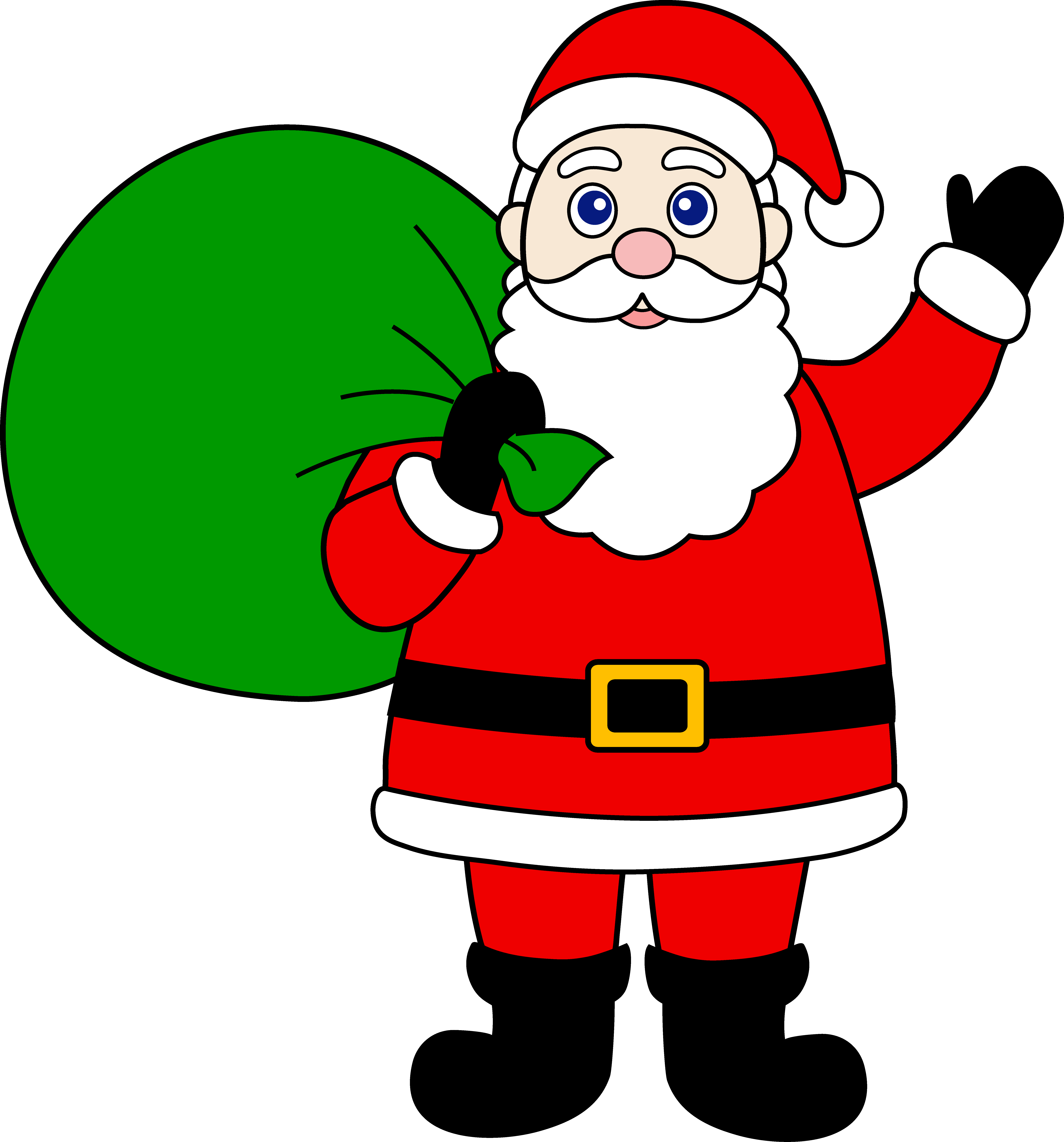 Santa Claus With Sack of Gift - Clipart Of Santa