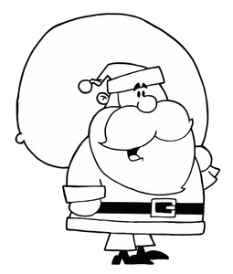 Santa Claus With Sack Of Toys Coloring Page 0521 1009 1012 5207 Smu