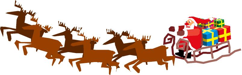 Santa Reindeer - Santa And Reindeer Clip Art