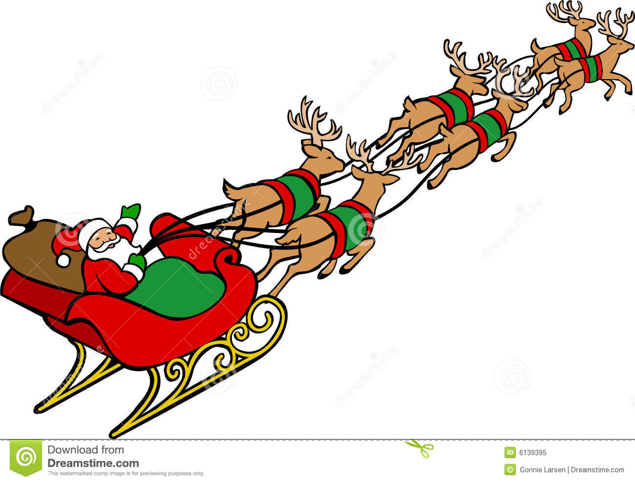2m Santa Sleigh And Reindeer 