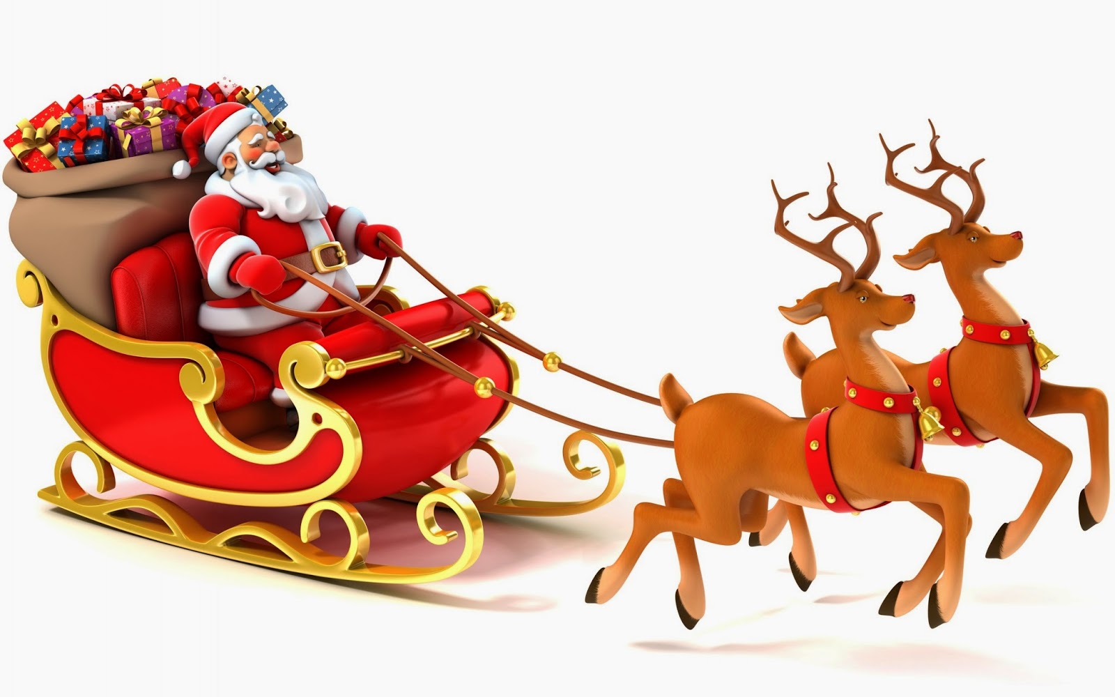 Santa And Reindeer Images