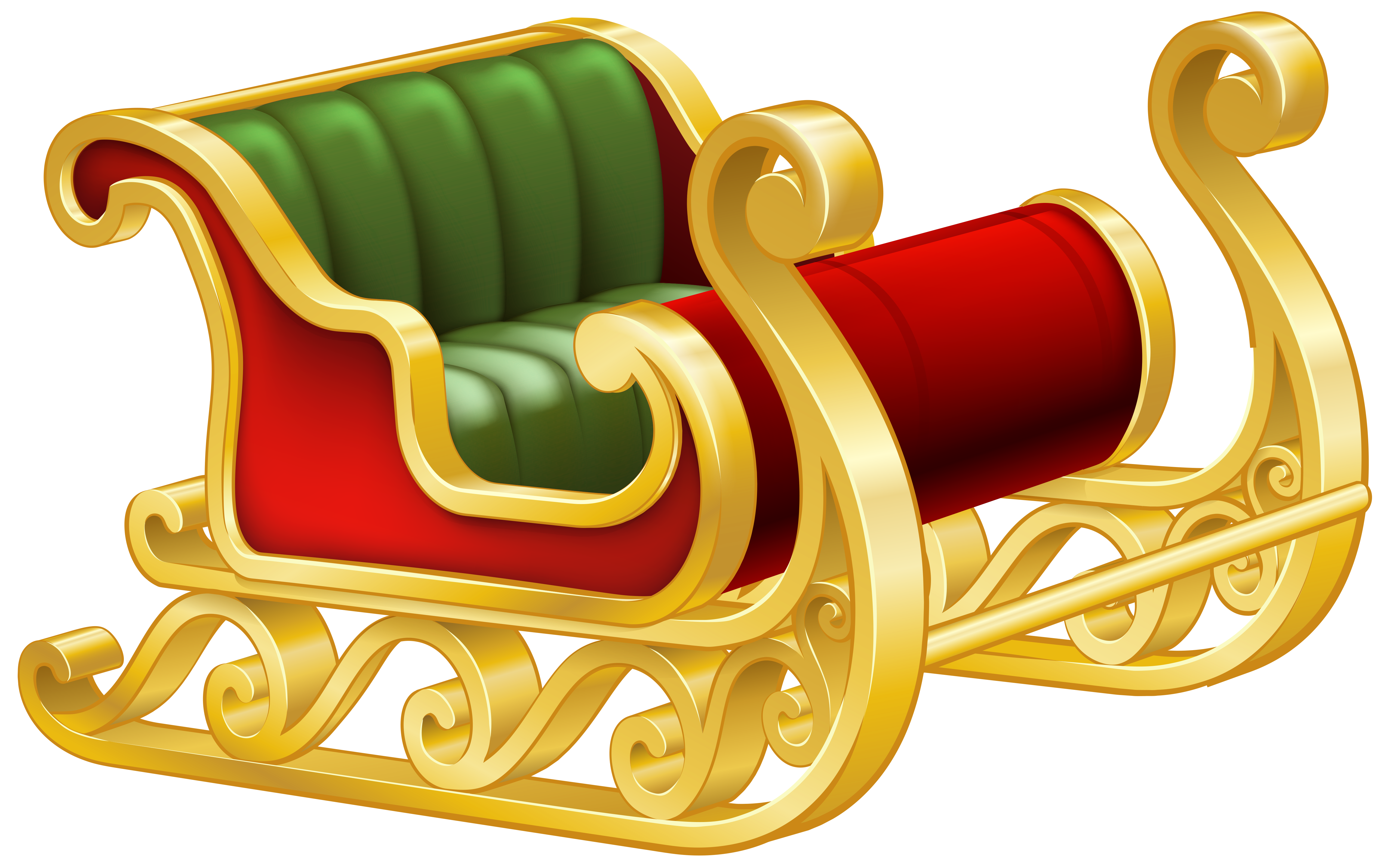 Red Sleigh PNG Clip Art Image