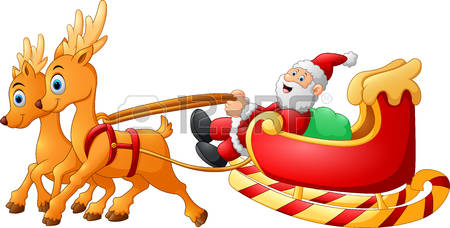santa sleigh: santa riding . - Santa And Sleigh Clipart