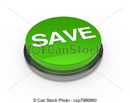 Green save button white background - csp7986860