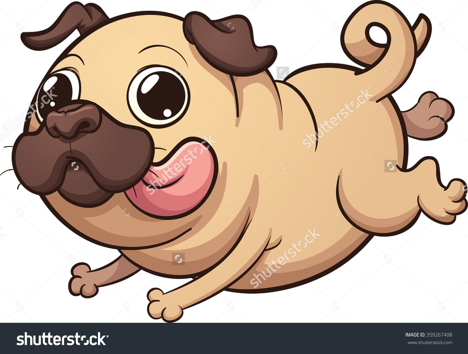 Happy Pug Dog Clipart