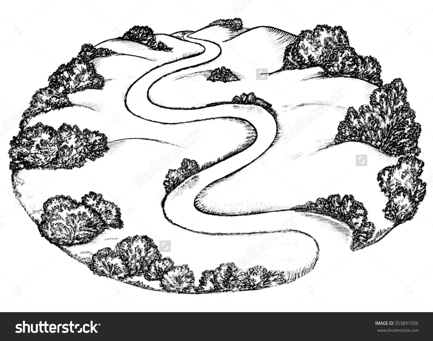 River Clipart Black And White. 