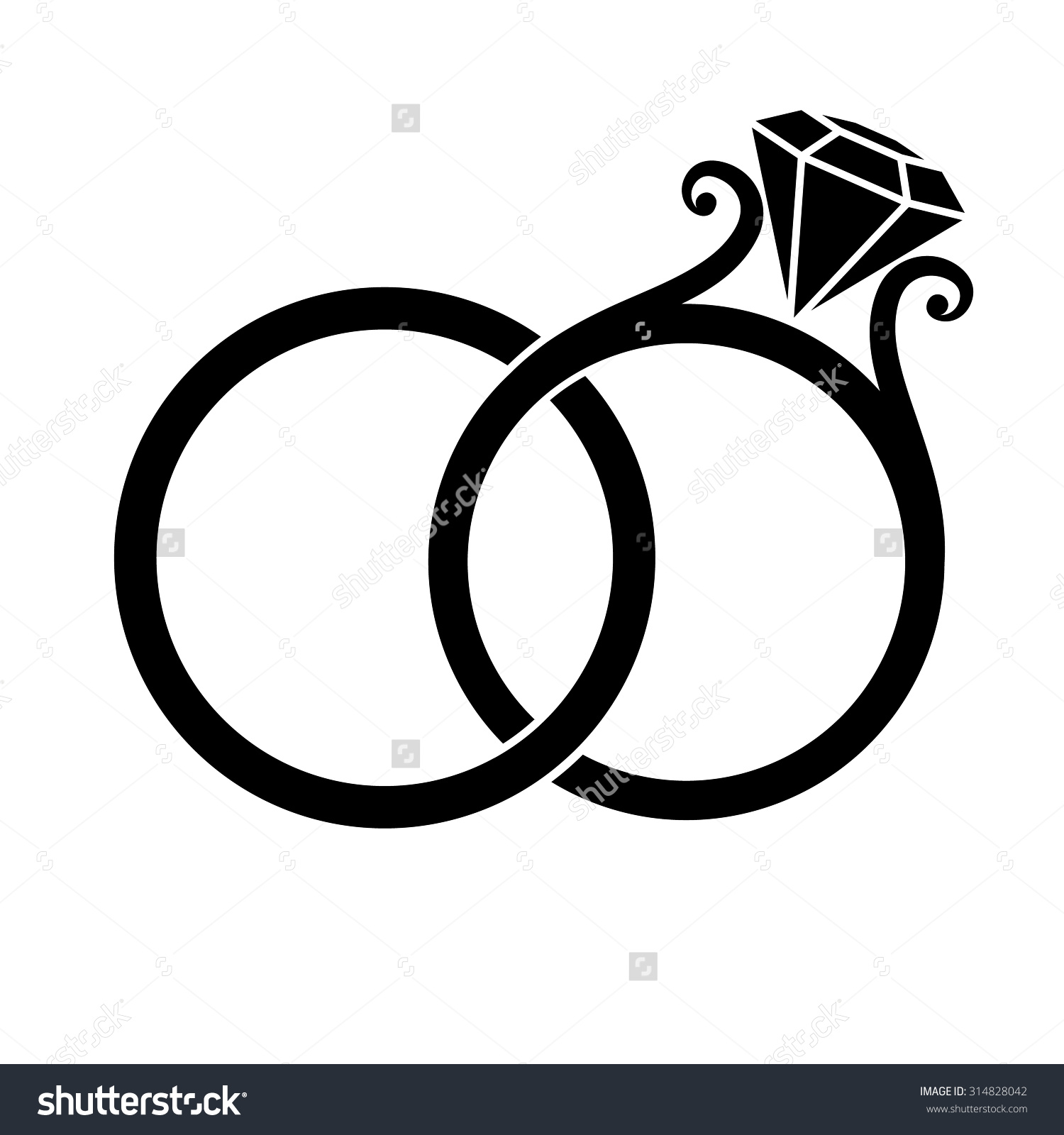 Save to a lightbox - Wedding Rings Clipart