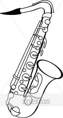 ... Saxophone tilted sax clip