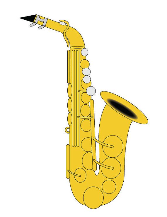 Saxophone Clip Art/ Alto Saxophone Illustration/ Saxophone Vector/ Music  Clipu2026