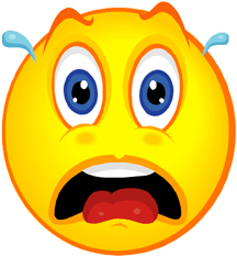 Scared Smiley Face Text . - Scared Face Clipart