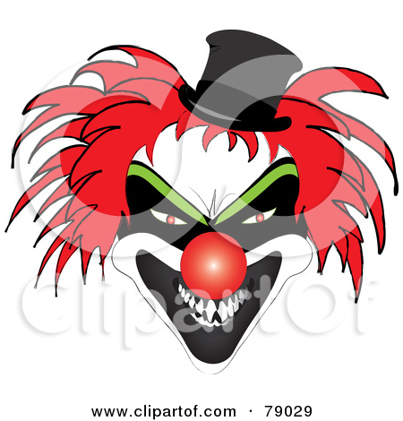 Scary Red Haired Clown With A ..