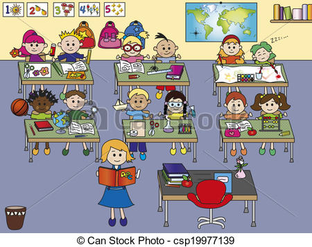 school classroom with . - Clipart Classroom
