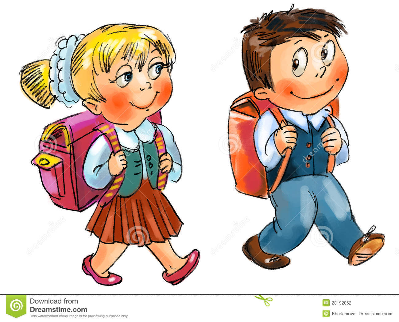 School Clip Art Boy and Girl - Boy And Girl Clip Art