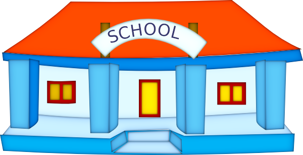 Cartoon School Building Clipart #1