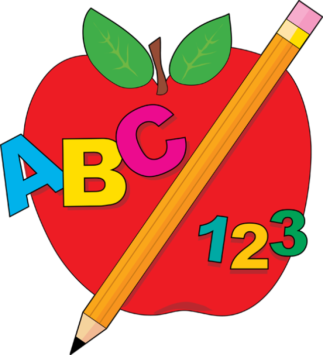 Great Clip Art for Back To School: ABC Apple and Pencil