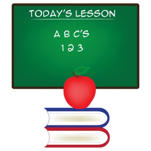 School Clipart Image Today Lesson Chalkboard With Abc S And 123 And