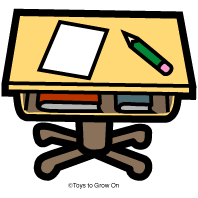 Student Desk clip art - vecto