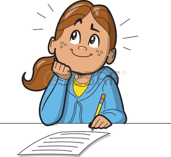 School Girl Clipart Schoolgirl Or Woman Taking A Test Or Filling Out A Form Or Survey