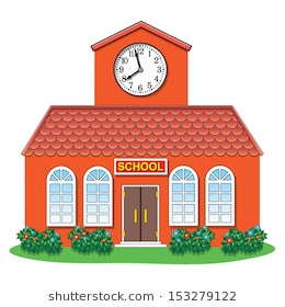 vector illustration of country school building