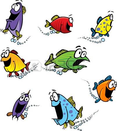 school of fish: A school of cartoon fish Layered vector and high resolution jpeg files