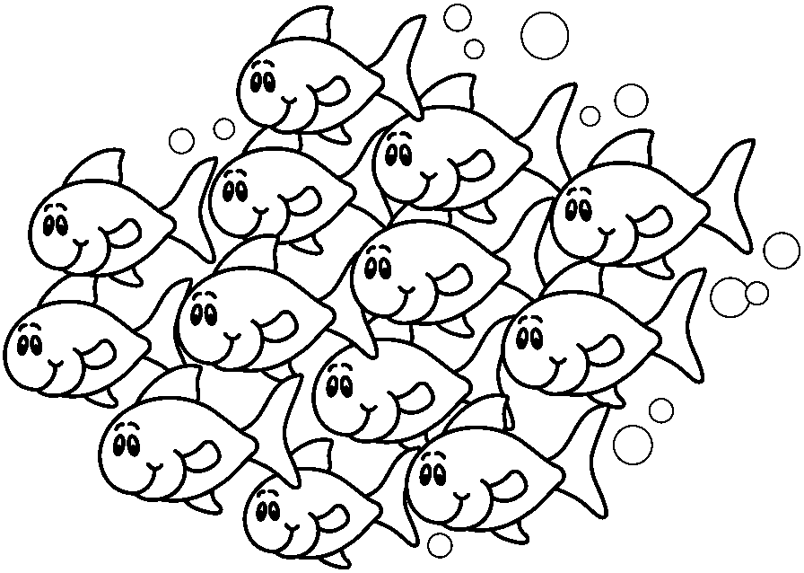 School Of Fish Clipart Black ... 1000  images about Coloring on .