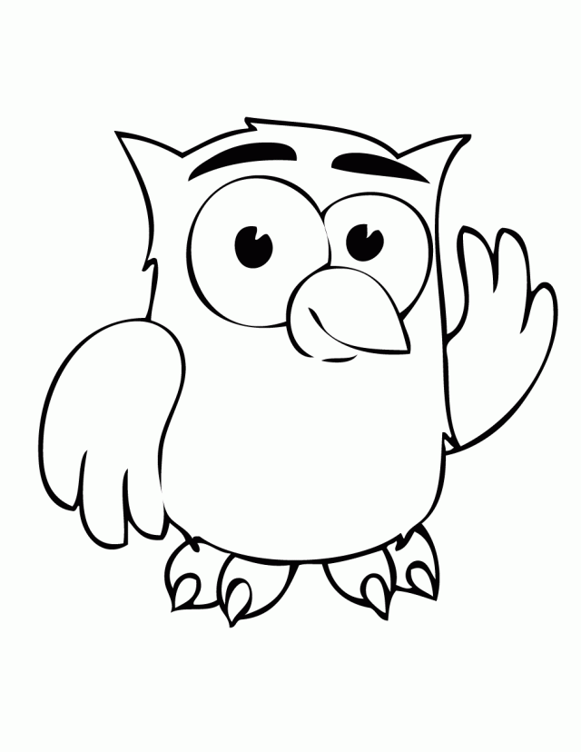 Wise Owl With Big Eyes On A .