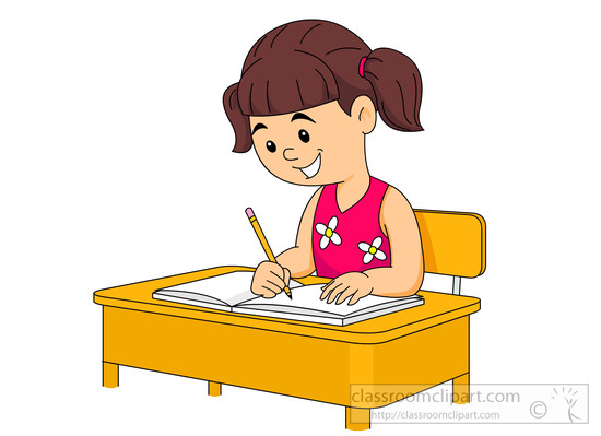 School Children Writing Clipa